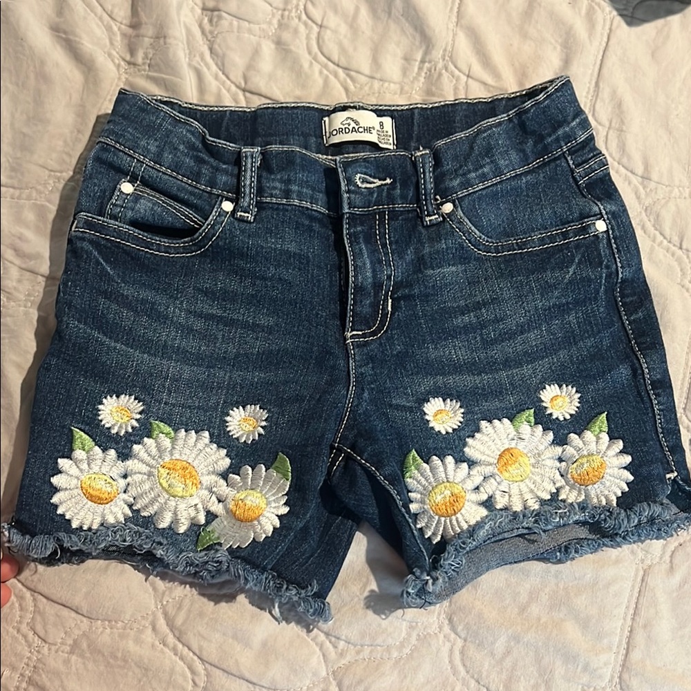 Jordache Blue Jean Shorts with Distressed Hem